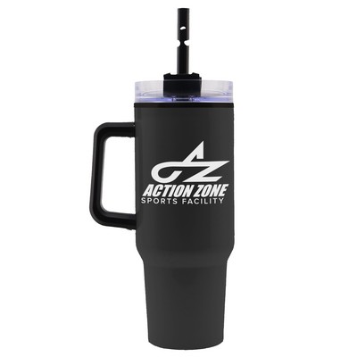 Garyline® Roam Stainless Steel Handle Mug with Straw - 40 oz.
